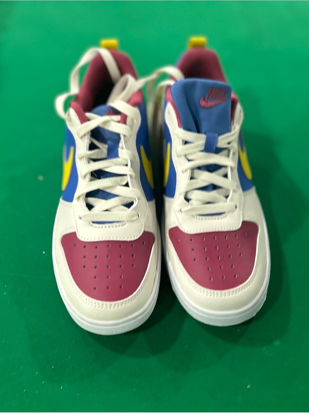 Nike Kids Low-Top Sneakers - White, Blue, Maroon & Yellow